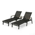 GDF Studio Joy Outdoor Aluminum Adjustable Chaise Lounges, Set of 2