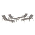thumbnail image 1 of GDF Studio Joy Outdoor Mesh and Aluminum Adjustable Chaise Lounge, Set of 4, Gray, 1 of 8
