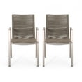 thumbnail image 1 of GDF Studio Kalli Outdoor Modern Aluminum Dining Chair with Rope Seat (Set of 2), Silver and Taupe, 1 of 11