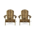 thumbnail image 1 of GDF Studio Kandyce Outdoor Acacia Wood Folding Adirondack Chairs, Set of 2, Natural, 1 of 10
