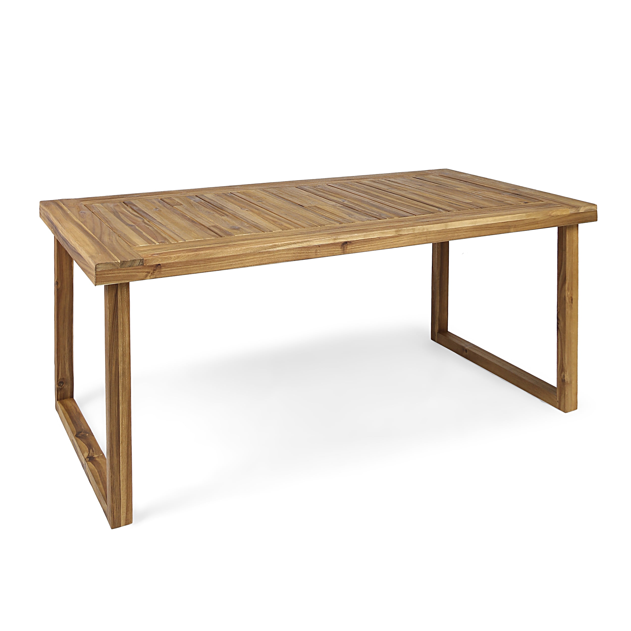 Ann 69-Inch Natural Acacia Wood Outdoor Dining Table