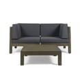thumbnail image 1 of GDF Studio Cascada Outdoor Modular Acacia Wood Loveseat and Table Set, Gray and Dark Gray, 1 of 9