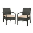 thumbnail image 1 of GDF Studio Kilburn Outdoor Wicker Club Chairs with Cushion, Set of 2, Brown and Tan, 1 of 6