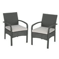 thumbnail image 1 of GDF Studio Kilburn Outdoor Wicker Club Chairs with Cushion, Set of 2, Gray and Light Gray, 1 of 6