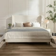 thumbnail image 1 of GDF Studio King Size Boucle Upholstered Bed Frame and Headboard, Ivory, 1 of 8