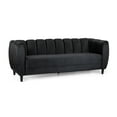 thumbnail image 1 of GDF Studio Kodiak Modern Glam Velvet 3 Seater Sofa, Black and Dark Brown, 1 of 8