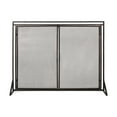 thumbnail image 1 of GDF Studio Kolten Modern Iron 2 Door Fireplace Screen, Black Brushed Gold, 1 of 12