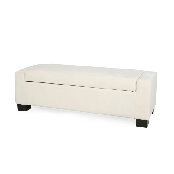 GDF Studio Korvallis Korvallis Indoor Fabric Storage Ottoman Single, White