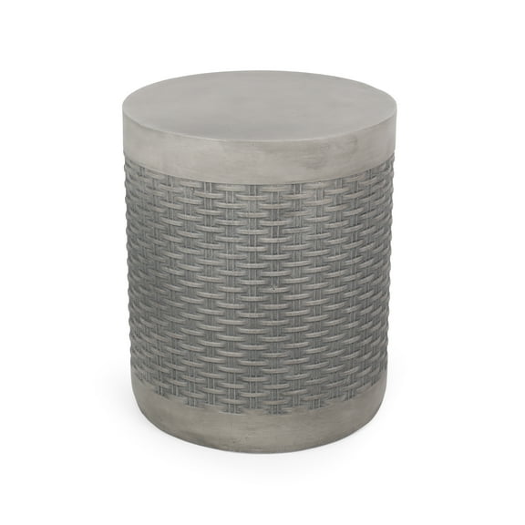 GDF Studio Laconia Outdoor Lightweight Concrete Side Table, Concrete Finish