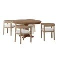 thumbnail image 1 of GDF Studio Ladieu Fabric Upholstered Wood 5 Piece Dining Set, Light Ash and Beige, 1 of 12