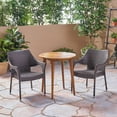 thumbnail image 1 of GDF Studio Lambert Outdoor Acacia Wood and Wicker 3 Piece Bistro Set, Teak and Multibrown, 1 of 4