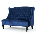 thumbnail image 1 of GDF Studio Leona Modern Glam Tufted Velvet Wingback Loveseat, Navy Blue and Dark Brown, 1 of 6