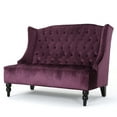 thumbnail image 1 of GDF Studio Leona Modern Glam Tufted Velvet Wingback Loveseat, Raisin and Dark Brown, 1 of 6