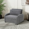 thumbnail image 1 of GDF Studio Levi 3-in-1 Convertible Sofa Bed, Cotton Linen Loveseat with Pull-Out Design, Backrest Pillow, Side Pockets, Gray, 1 of 13