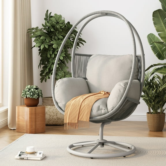 GDF Studio Liana Outdoor Lounge Chair, Light Gray
