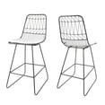 thumbnail image 1 of GDF Studio Lilith Indoor 26.25" Iron Counter Stools, Set of 2, Gray, Ivory, 1 of 8