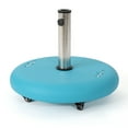 thumbnail image 1 of GDF Studio Louise Outdoor Concrete 80lb Round Umbrella Base, Teal, 1 of 5