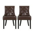 thumbnail image 1 of GDF Studio Maggie Contemporary Tufted Dining Chairs, Set of 2, Dark Brown Faux Leather, 1 of 9