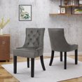 thumbnail image 1 of GDF Studio Maggie Contemporary Tufted Dining Chairs, Set of 2, Slate Microfiber and Espresso, 1 of 6