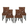 thumbnail image 1 of GDF Studio Maggie Contemporary Tufted Dining Chairs, Set of 4, Cognac Brown Faux Leather and Dark Brown, 1 of 9