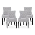 thumbnail image 1 of GDF Studio Maggie Contemporary Tufted Dining Chairs, Set of 4, Light Gray Fabric and Espresso, 1 of 9