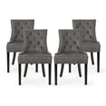 thumbnail image 1 of GDF Studio Maggie Contemporary Tufted Dining Chairs, Set of 4, Slate Microfiber and Espresso, 1 of 5