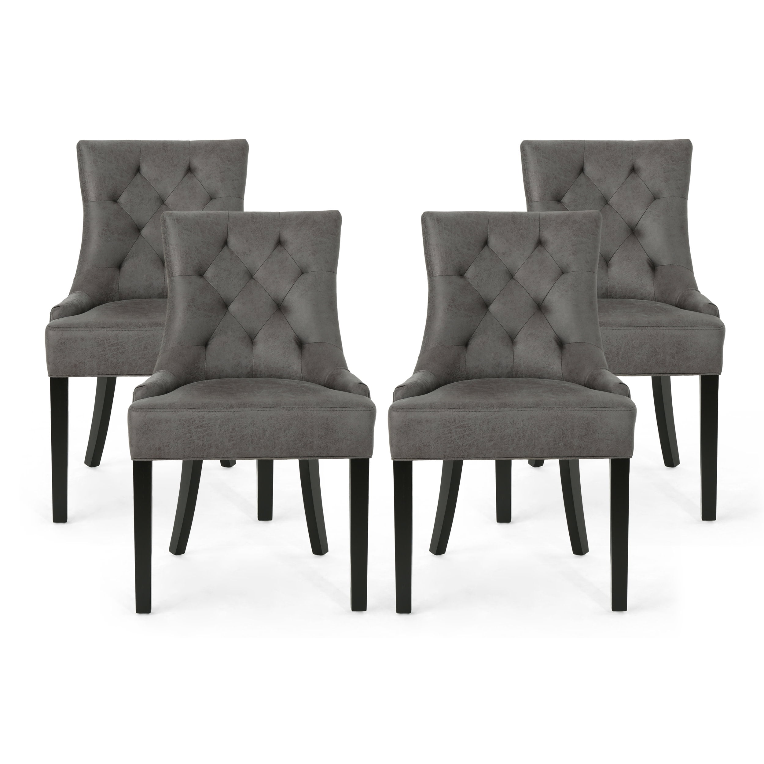 GDF Studio Maggie Contemporary Tufted Dining Chairs, Set of 4, Slate