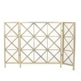 thumbnail image 1 of GDF Studio Mandralla 3 Panelled Iron Fireplace Screen, Gold, 1 of 10
