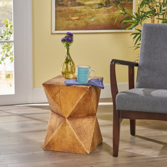 GDF Studio Manuel Square Lightweight Concrete Natural Accent Table