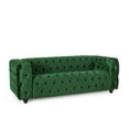 thumbnail image 1 of GDF Studio Marengo Contemporary Emerald Velvet Tufted 3 Seater Sofa, 1 of 9