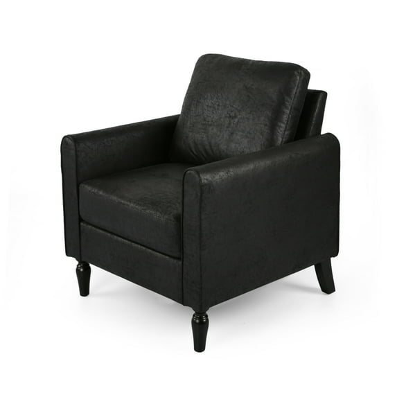 GDF Studio Marquette Contemporary Microfiber Upholstered Club Chair, Black