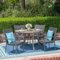 thumbnail image 1 of GDF Studio Marrion Outdoor Acacia Wood and Wicker 5 Piece Dining Set, Gray, 1 of 13