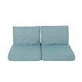 thumbnail image 1 of GDF Studio Massey Outdoor Water Resistant Fabric Loveseat Cushions with Piping, Teal, 1 of 7