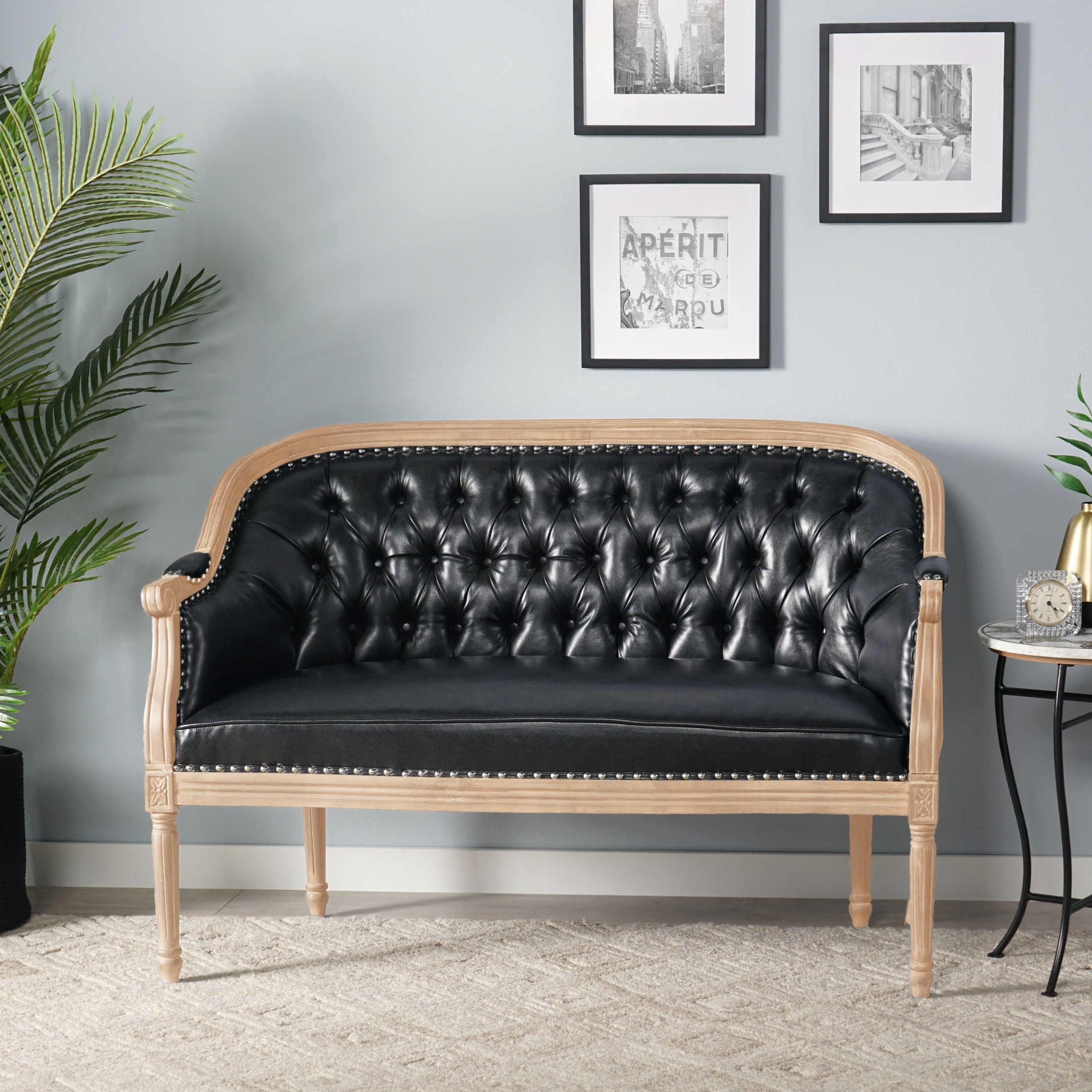 GDF Studio Megan French Country Tufted Upholstered Loveseat