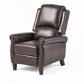 thumbnail image 1 of GDF Studio Memphis Standard Leather Recliner Club Chair, Brown, 1 of 11