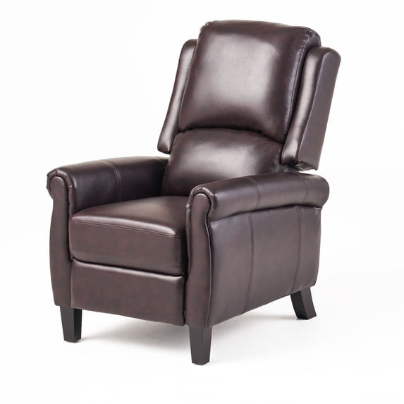 GDF Studio Memphis Standard Leather Recliner Club Chair, Brown