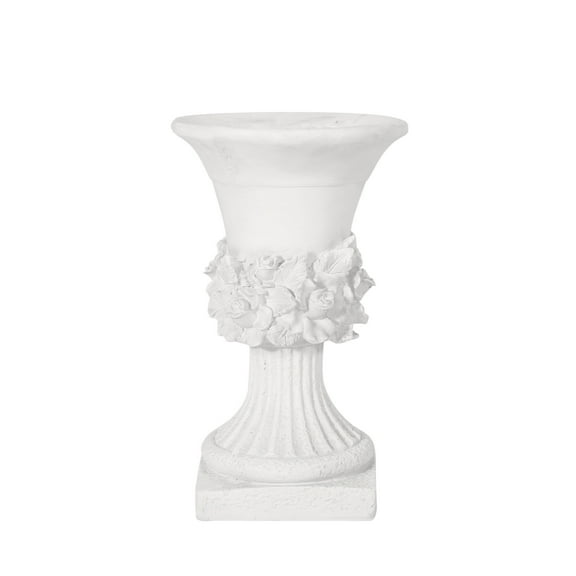 GDF Studio Michaelia Outdoor Garden Lightweight Concrete Urn Planter, Antique White