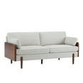 thumbnail image 1 of GDF Studio Mid-Century Modern 71.75" Sofa with Slim Track Arms, Wood Sides, Rounded Legs, and Extra Plush Cushioning, Beige, 1 of 10