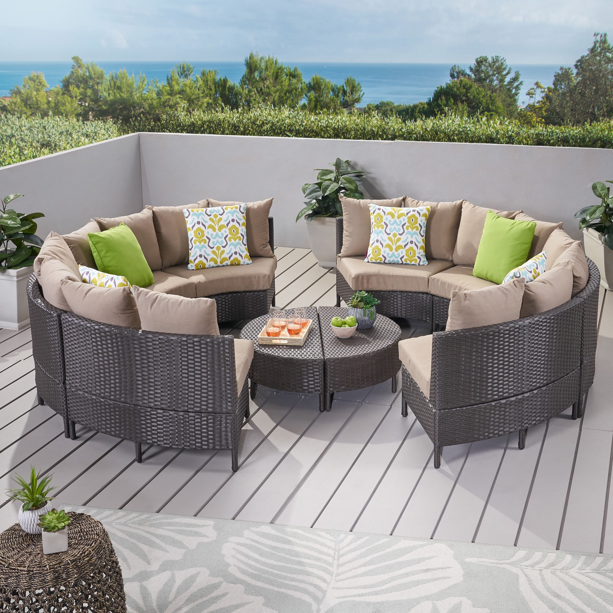 Studio rattan corner sofa sales