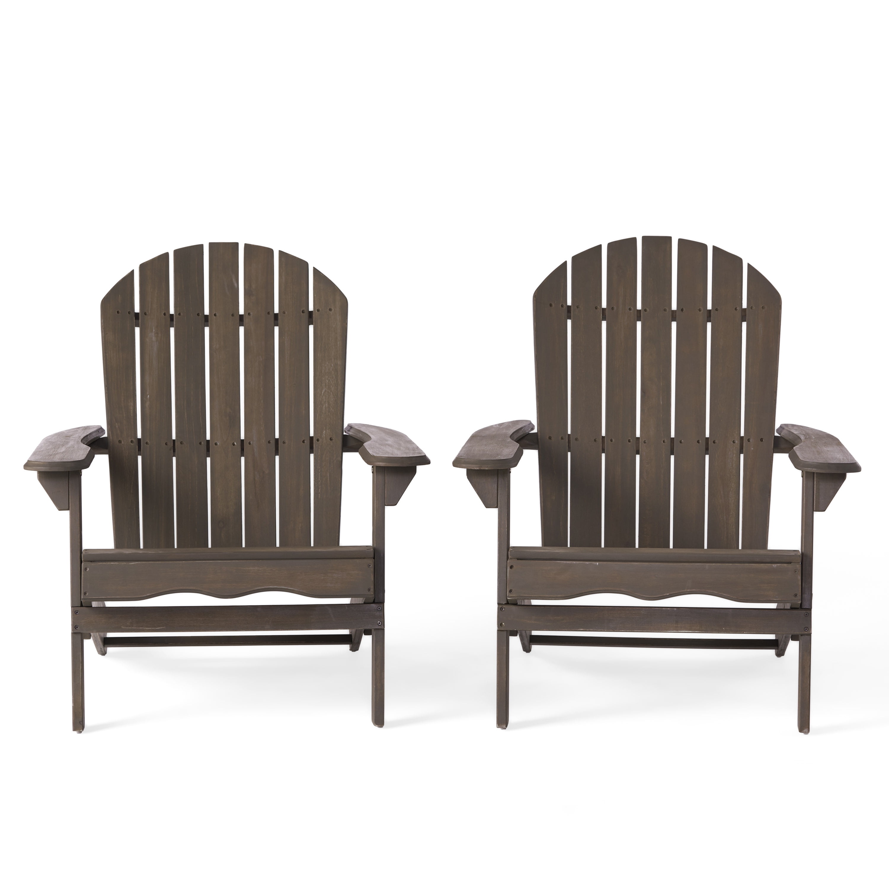 GDF Studio Milan Outdoor Patio Acacia Wood Adirondack Chair Set ...