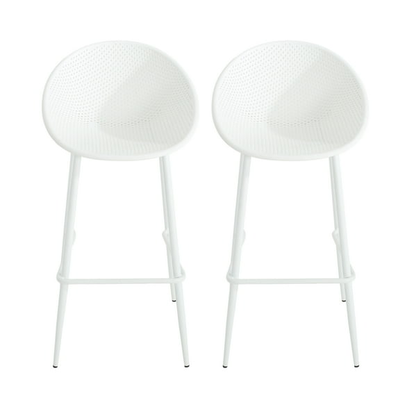 GDF Studio Minimalistic Outdoor Gable Barstool, White