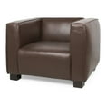 thumbnail image 1 of GDF Studio Minkler Contemporary Faux Leather Club Chair, Dark Brown and Dark Walnut, 1 of 9