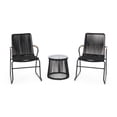 thumbnail image 1 of GDF Studio Miriam Outdoor Rope Weave 3 Piece Chat Set, Black and Natural, 1 of 13