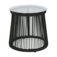 thumbnail image 1 of GDF Studio Miriam Outdoor Rope Weave and Glass Side Table, Black and Natural, 1 of 9