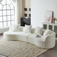 thumbnail image 1 of GDF Studio Modern 126" Oversized Curved Sectional Sofa, Modular Upholstered 5 Seat Sofa with 4 Throw Pillows, Beige, 1 of 9