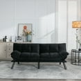 thumbnail image 1 of Noble House 70.8" Convertible Folding Twin Size Sofa Bed, Modern Couch with Adjustable Arm & Backrest, Black, 1 of 11
