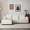 thumbnail image 1 of GDF Studio Modern 3-Seater L-shaped Modular Sofa with Boucle Upholstery, Rubberwood Frame, Beige & Brown, 1 of 26