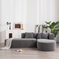 thumbnail image 1 of GDF Studio Modern Curved 4 Seater Sectional Sofa with 4 Cushions, Stylish Stitching, Grey, 1 of 13