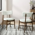 thumbnail image 1 of GDF Studio Modern Dining Chairs, Mid-Century Fabric with Solid Wood Legs for Kitchen Dining Room, Walnut+Beige, Set of 2, 1 of 8
