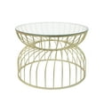 thumbnail image 1 of GDF Studio Modern Gold Metal Coffee Table with Clear Tempered Glass Top, 1 of 6